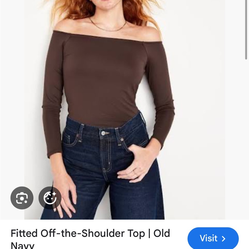 Old Navy Dark Brown Women's Double lined Off The Shoulder Top